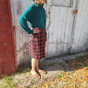 2000s Plaid Wool Skirt